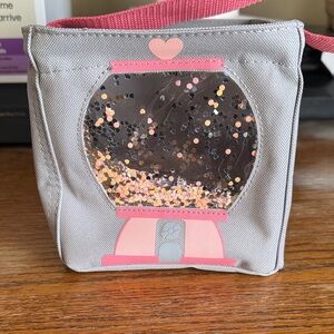 Thirty-One Gray Tote with Pink Strap